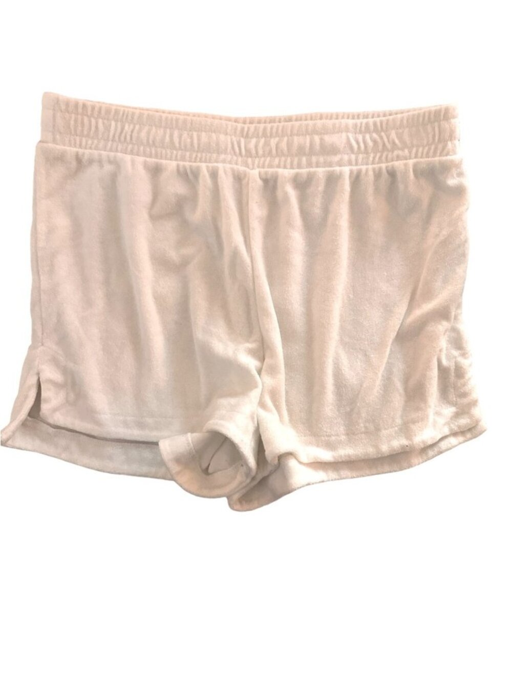 Women's White Terry Shorts, size M - Picture 2 of 4